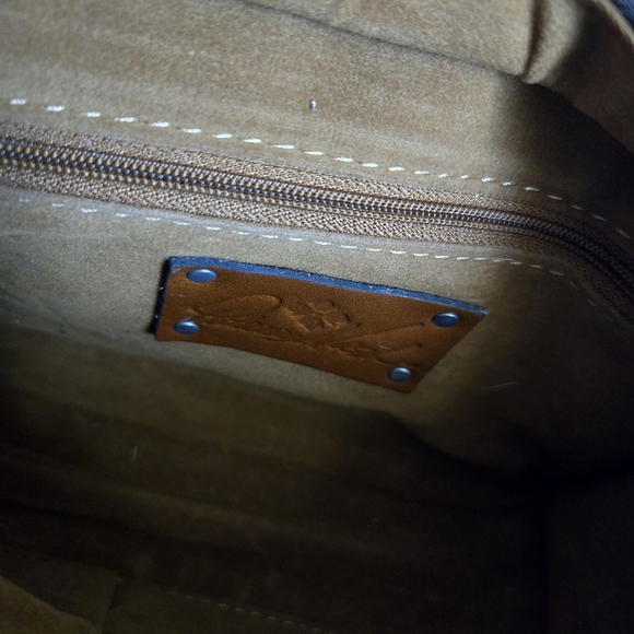 Patricia Nash Brown and Blue Floral Embossed Clutch - Picture 9 of 12